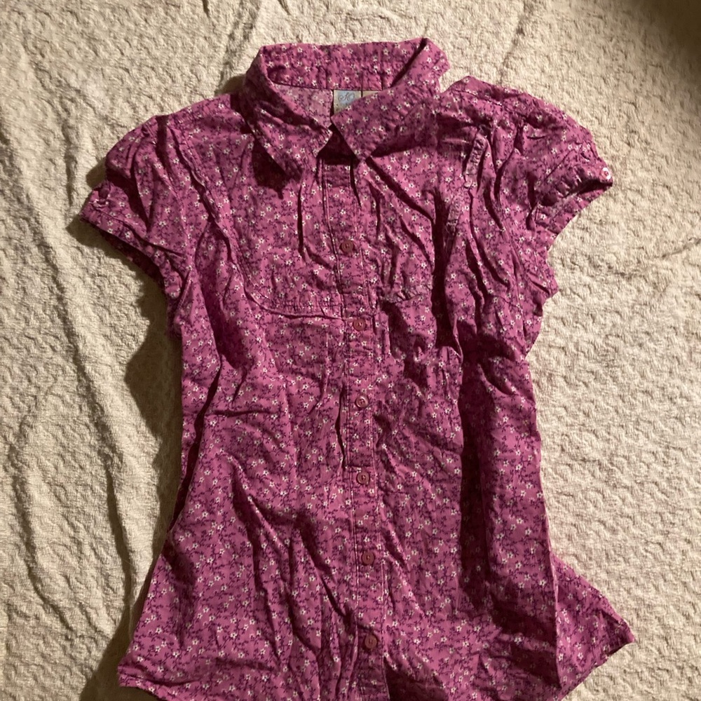 Pink Floral Cotton Top